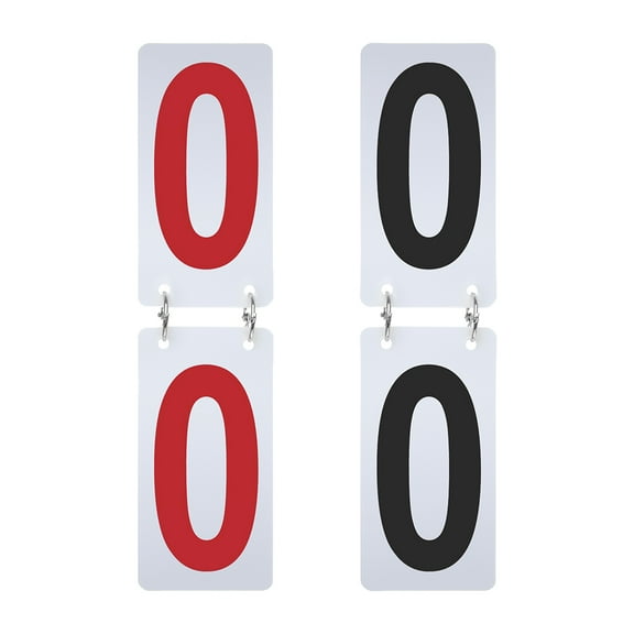 GOGO 2 Sets Tennis Score Keeper, 0-9 Double Sides, 2.5 x 5 inch, Plastic Card Red & Black Number