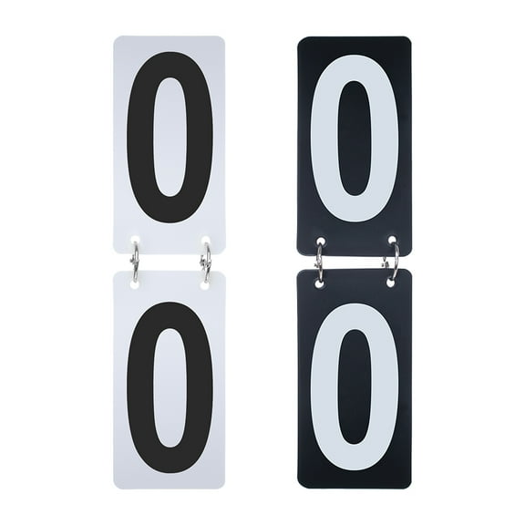 GOGO 2 Sets Tennis Score Keeper, 2.5 x 5 inch, Black & White Number 0-9 Double Sides