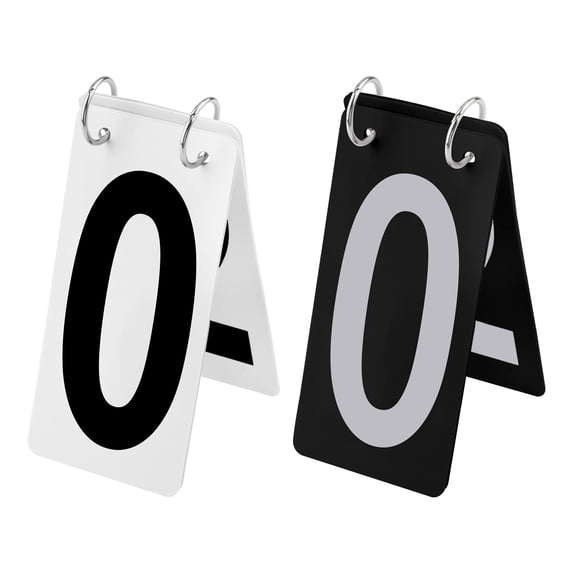 GOGO 2 Sets Tennis Score Keeper, 2.5 x 5 inch, Black & White Number 0-9 Double Sides
