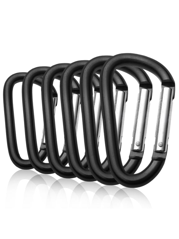 240Pcs Carabiners Keychain Clip Wholesale, 3 Inch Heavy Duty Metal Spring Snap Carabiner Hook-Black