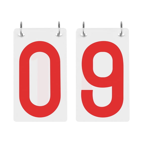 GOGO 30 Sets Score Replacement Cards, 0-9 Number Book, 3 1/8" x 5 1/2"-Red