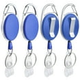 thumbnail image 1 of GOGO 4 Packs Retractable Keychain Badge Holder with Carabiner Reel Belt Clip and Key Ring, Blue, 1 of 6