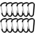 thumbnail image 1 of GOGO 48Pcs Carabiner 3-Inch Black Keychain Clip, D Shape Aluminum Metal Carabiner Hook, 1 of 7