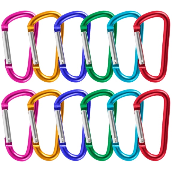 GOGO 48Pcs Carabiner 3-Inch Keychain Clip, D Shape Aluminum Metal Carabiner Hook