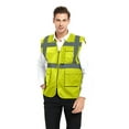 thumbnail image 1 of GOGO 5 Pockets High Visibility Safety Vest with Reflective Strips, Working Uniform Vest-NEON LIME-L, 1 of 9