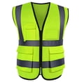 thumbnail image 1 of GOGO 5 Pockets High Visibility Zipper Front Breathable Safety Vest with Reflective Strips, Uniform Vest-NeonGreen-S, 1 of 7
