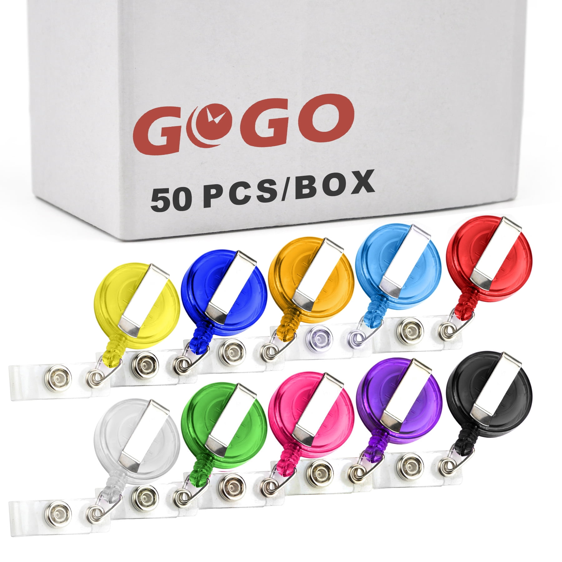 Gogo Rice Tag GOGO 50 PCS Wholesale Retractable Badge Reel Name Tag Holder Reel Key ...