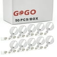 thumbnail image 1 of GOGO 50Pcs Transparent ID Card Holder Round Badge Reel-White, 1 of 8