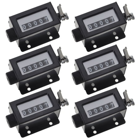 GOGO 6 Pcs Manual Tally Counters, 5 Digit Resettable Mechanical Pulling Stroke Counter Clicker for Manufactory
