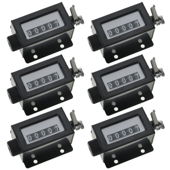 GOGO 6 Pcs Manual Tally Counters, 5 Digit Resettable Mechanical Pulling Stroke Counter Clicker for Manufactory