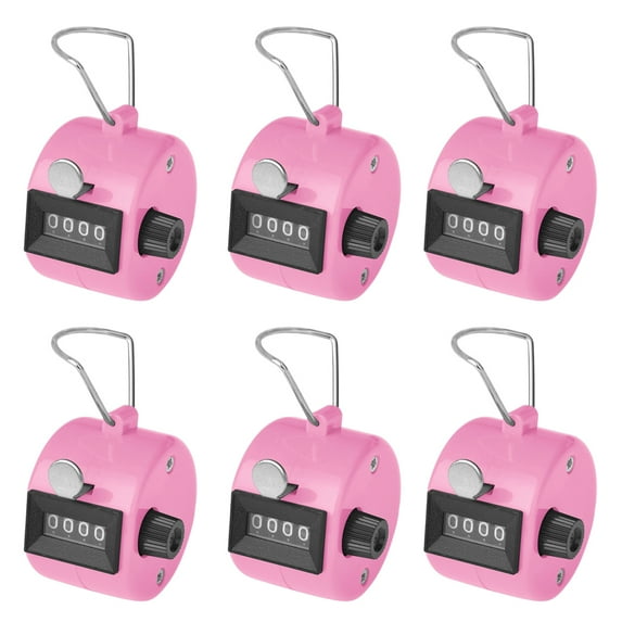 GOGO 6 Pcs Plastic Hand Tally Counter, 4 Digit Number Handheld Clicker, Manual Mechanical Lap Counter, for Sport Event Training
