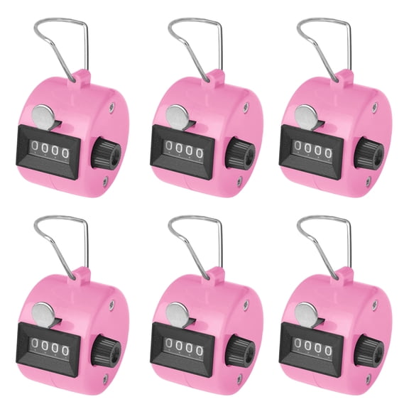 GOGO 6 Pcs Plastic Hand Tally Counter, 4 Digit Number Handheld Clicker, Manual Mechanical Lap Counter, for Sport Event Training