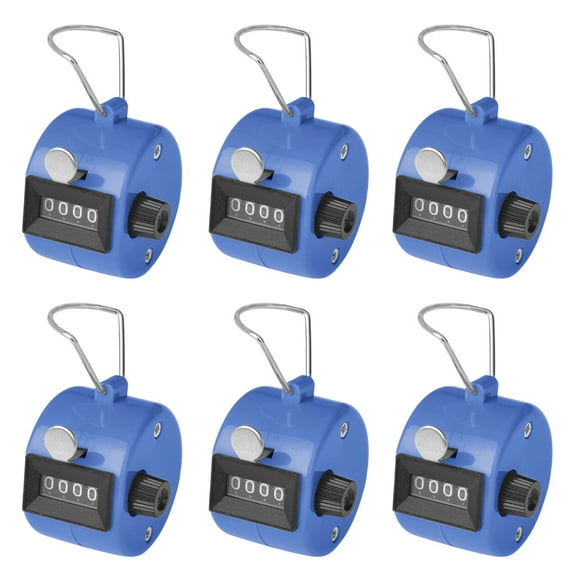 GOGO 6 Pcs Plastic Hand Tally Counter, 4 Digit Number Handheld Clicker, Manual Mechanical Lap Counter, for Sport Event Training