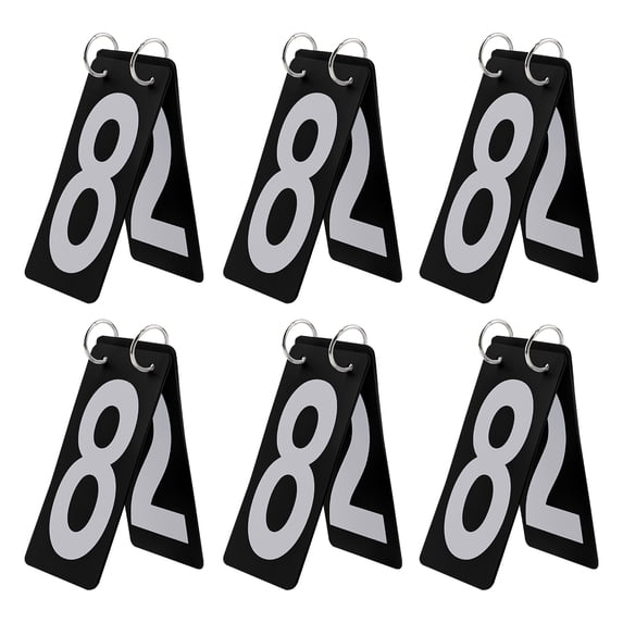 GOGO 6 Sets Plastic Tennis Score Black Cards, 2.5 x 5 Inch, White Number 0-9 Double Sides