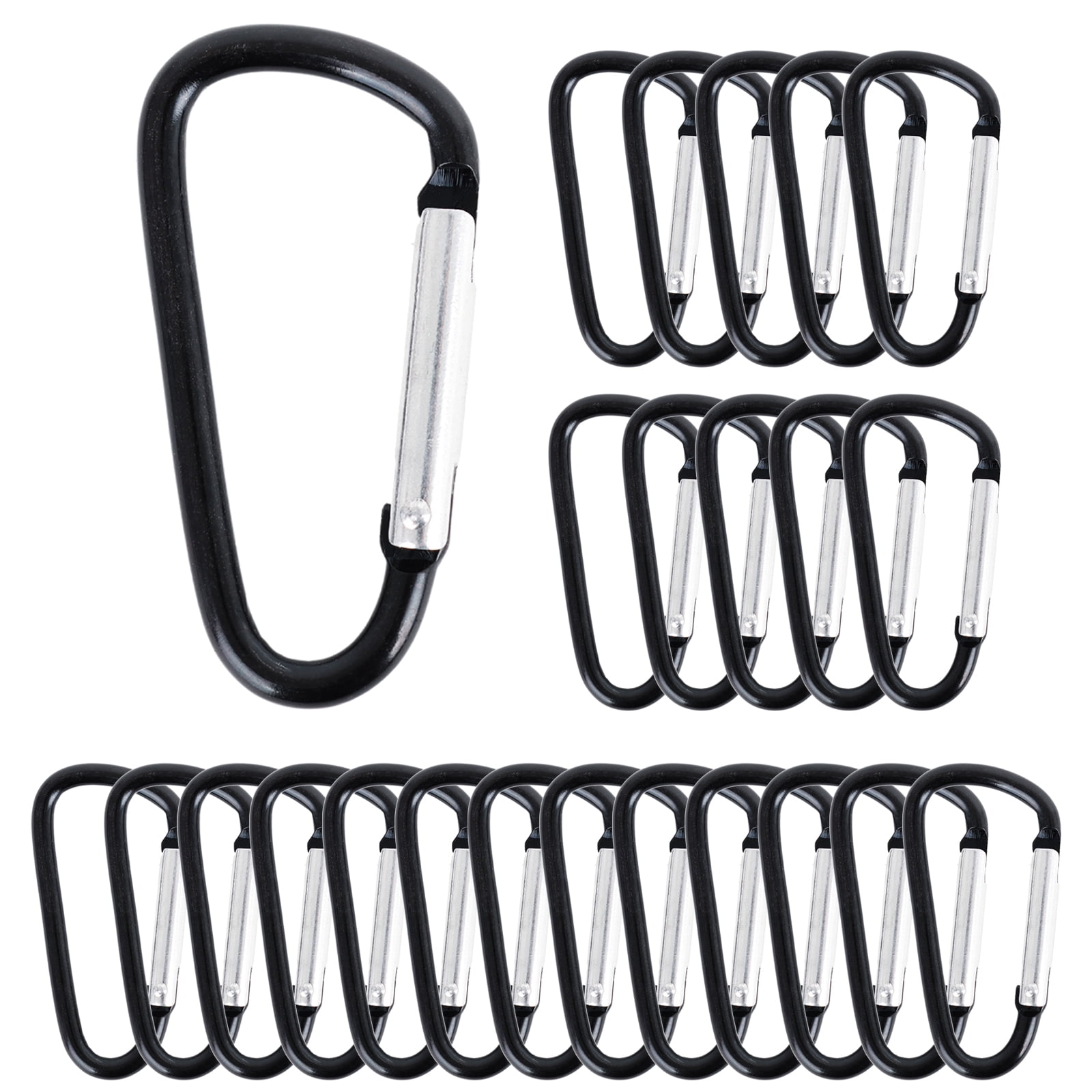 GOGO 60Pcs D-shaped Carabiner with Spring Snap Hooks, 2 Inch