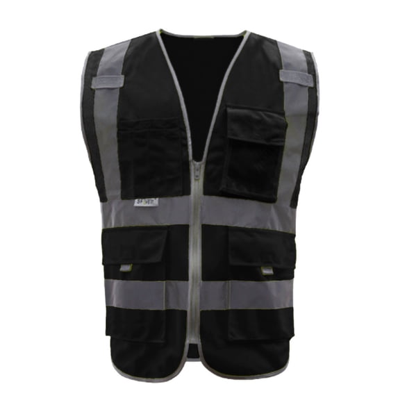 GOGO 9 Pockets High Visibility Zipper Front Safety Vest With Reflective ...