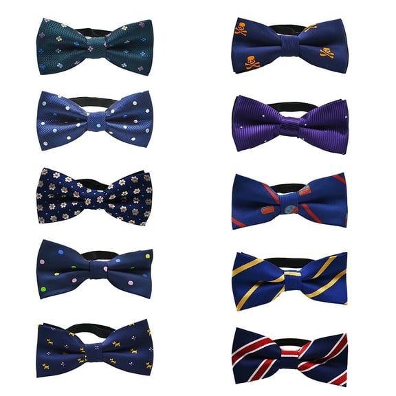 GOGO Dog Cat Pet Bow Tie Flowers Dots Bowtie Collar Accessory Assorted Pack of 10-set A