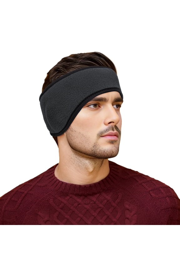 Double Layer Micro-Fleece Headband, Ear Cover Warm Head Band - Gray