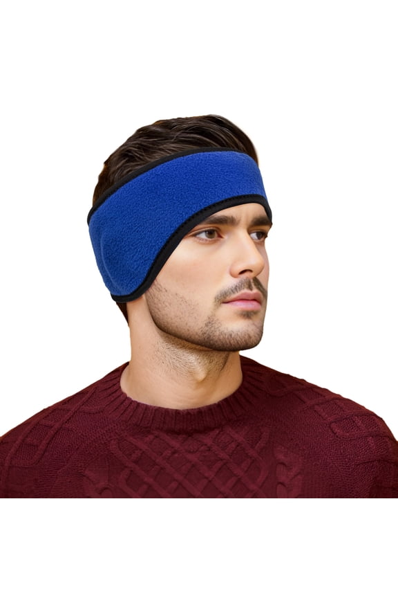 Double Layer Micro-Fleece Headband, Ear Cover Warm Head Band - Royal Blue