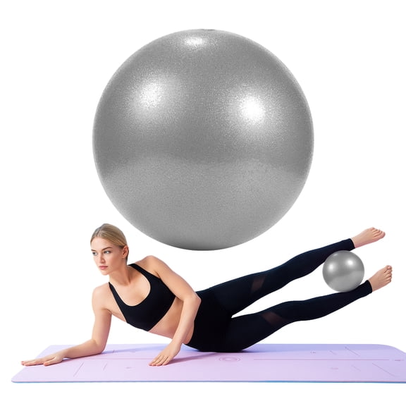 GOGO Exercise Ball for Physical Therapy, Gray Pilates Ball 9 Inch Mini Yoga Balls for Stability Balance Barre Core Stretching