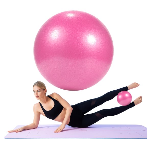 GOGO Exercise Ball for Physical Therapy, Pink Pilates Ball 9 Inch Mini Yoga Balls for Stability Balance Barre Core Stretching