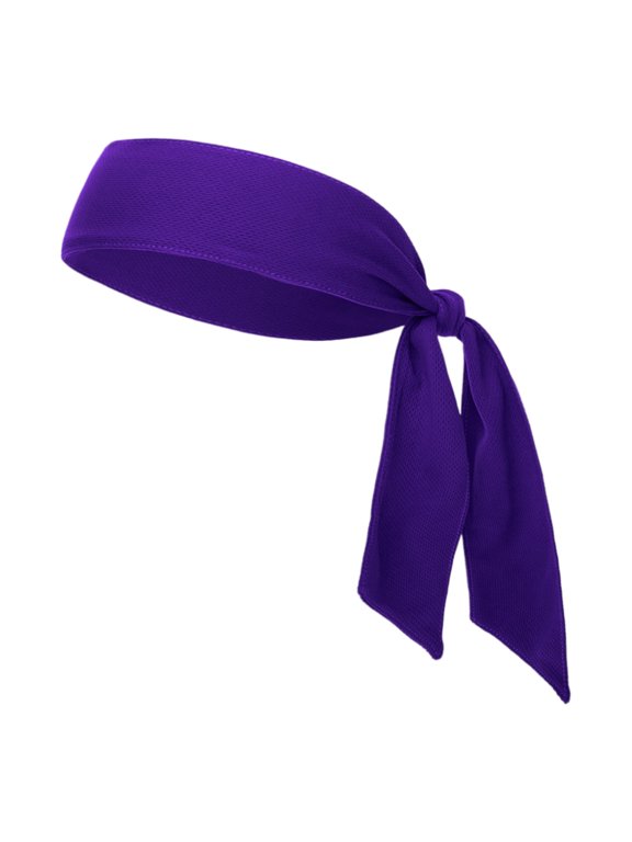 Head Tie, Tie Back Mesh Headband, Tennis Head Band - Purple