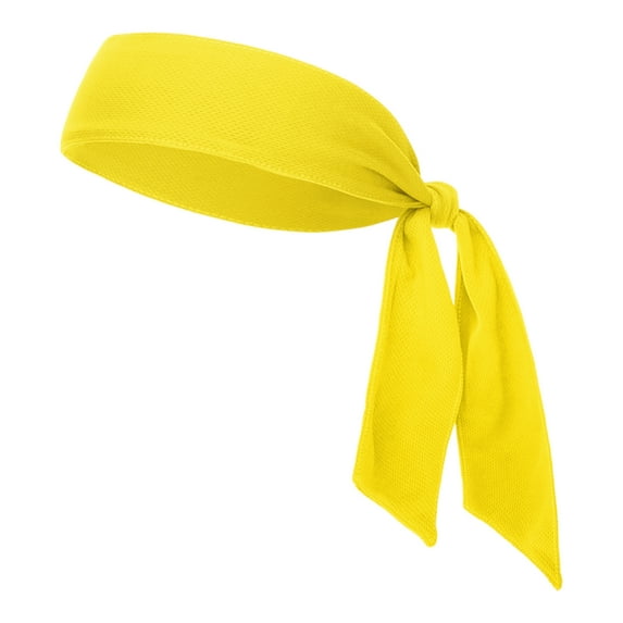 GOGO Head Tie, Tie Back Mesh Headband, Tennis Head Band - Yellow