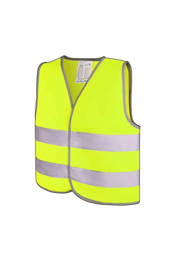 High Visibility Kids Safety Vest for Construction Costume, Fits Age from 3 to 15-Neon Green-L
