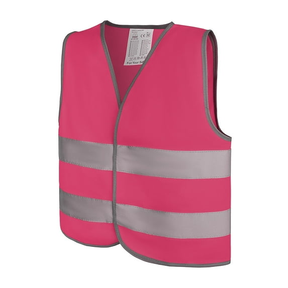 GOGO High-Visibility Kids Safety Vest for Construction Costume, Fits Ages from 12M to 16-Pink-S