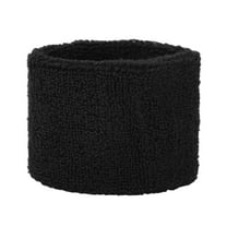 GOGO Kids Wristbands, 3" x 2-1/8" Elastic Athletic Cotton Sweatbands for Sports - Black