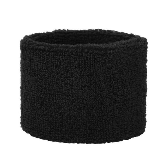 GOGO Kids Wristbands, 3" x 2-1/8" Elastic Athletic Cotton Sweatbands for Sports - Black
