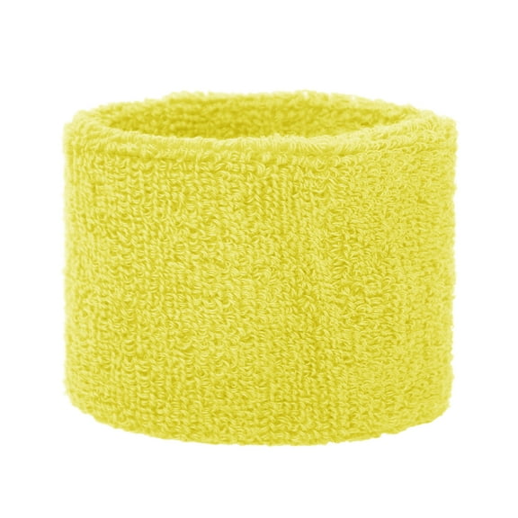 GOGO Kids Wristbands, 3" x 2-1/8" Elastic Athletic Cotton Sweatbands for Sports - Yellow