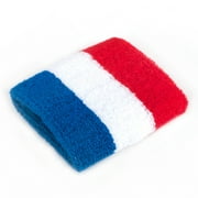 GOGO Patriot Style Stripe Wrist Sweatband, Red/White/Blue