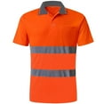 thumbnail image 1 of GOGO Safety Polo Shirt Reflective High Visibility Short Sleeve Pocket Tee-Orange-M, 1 of 7