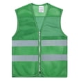 thumbnail image 1 of GOGO Unisex High Visibility Zipper Front Mesh Safety Vest with Reflective Strips-Green-L, 1 of 3