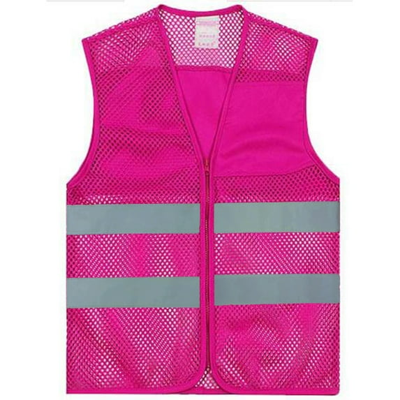 GoGo AS80632_HOTPINK-L Unisex Mesh Safety Vest with Reflective Strips, Large Polyester Hot Pink
