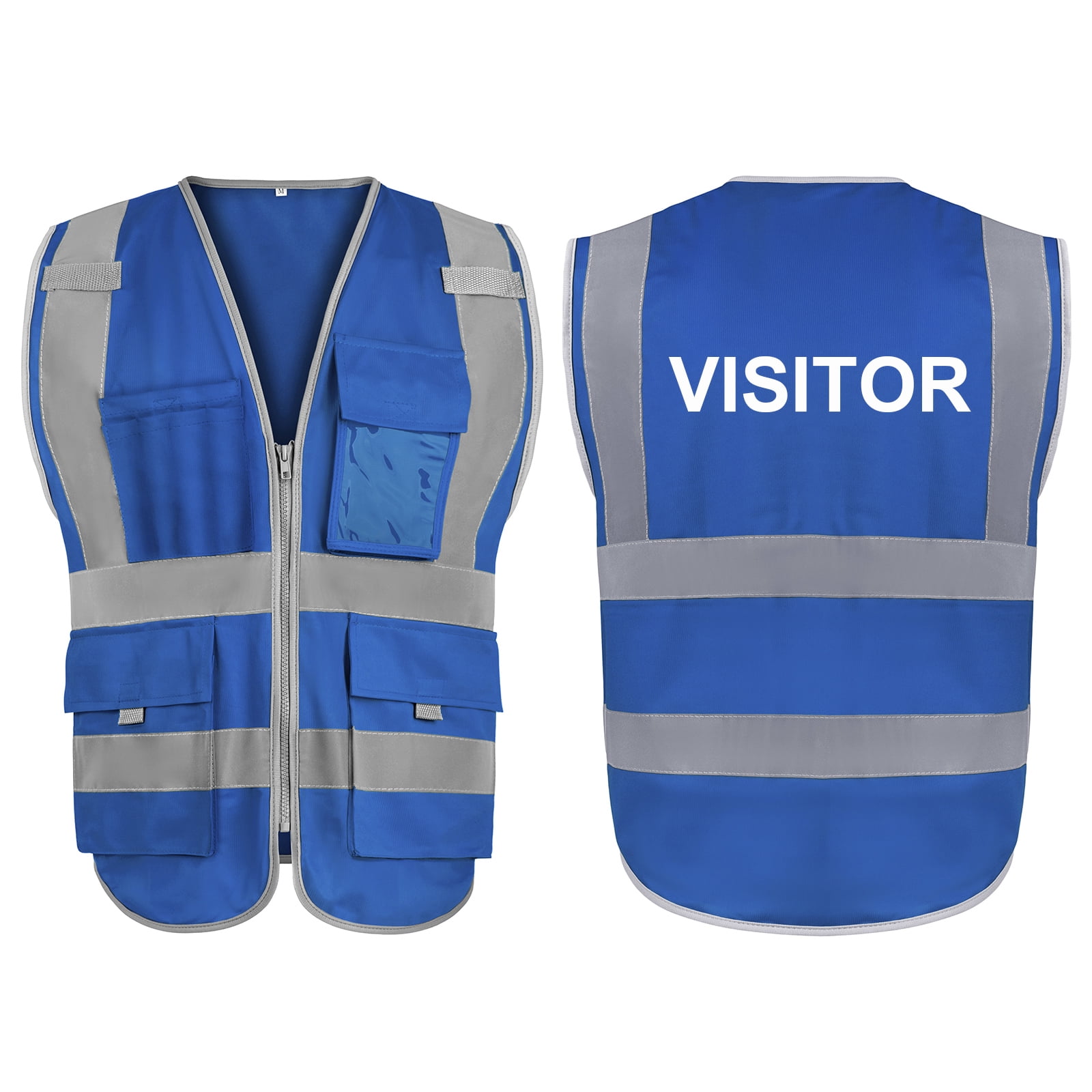 GOGO Visitor Safety Vest, 9 Pockets High Visibility Safety Vest With