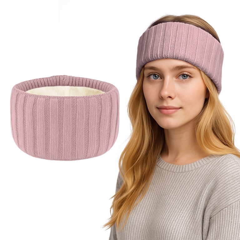 GOGO Winter Headband for Women, Pink Knitted Ear Warmer  display picture 2