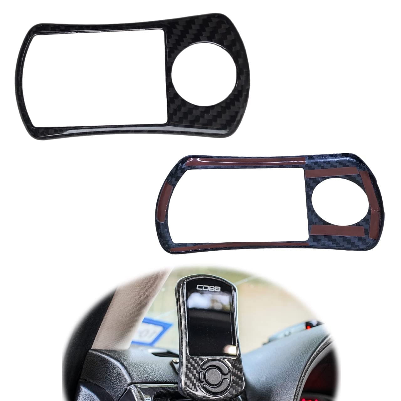 Real Dry Carbon Fiber Overlay Faceplate For Subaru ACCESSPORT V3 – Add-On Cover, No Tools Needed