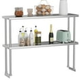 thumbnail image 1 of GOGRANT Stainless Steel Overshelf Shelves for Work & Prep Table 12" x 48", 2 Tier Double Deck Overshelf with Adjustable Shelf, Commercial Countertop Shelf for Kitchen, Restaurant, 1 of 5