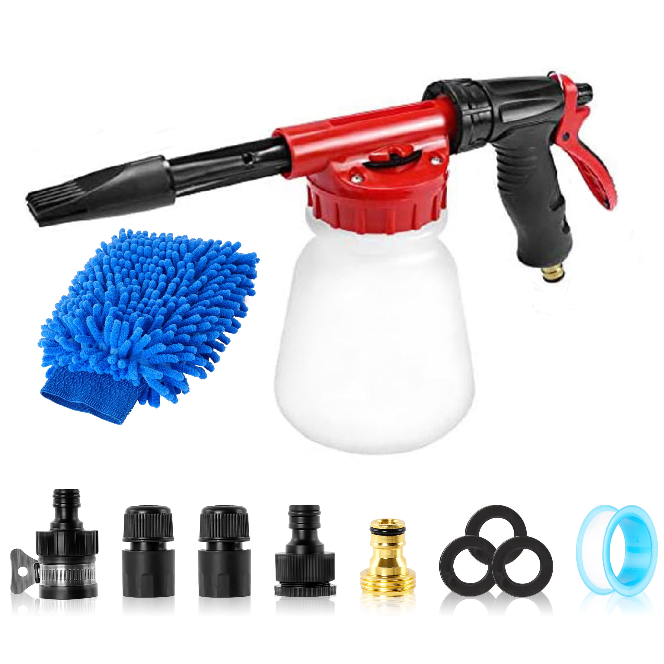 GOGRASS Foam Cleaning Gun, Foam Anti-scratch Cleaning Car Wash Kit, 1/2" Hose Quick Connector, Car Wash Foam Gun for Car/Yard Cleaning