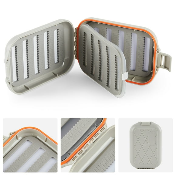 GOGRASS Small Waterproof Fly Box Multifunctional Floating Fly Fishing Case Storage for Nymph Wet Dry Fly Flies Easy Grip Foam