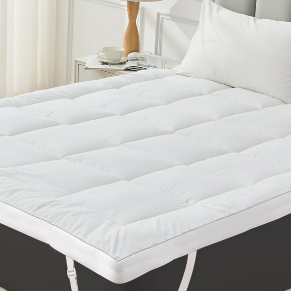 GOGREEN Extra Thick Twin Mattress Topper 39"x75", 3D Quilted Plush Mattress Pad with Adjustable Straps, Fits 8-21" Deep Pocket, Breathable & Machine Washable Bed Topper