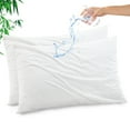 thumbnail image 1 of GOGREEN Waterproof Pillow Protectors with Zipper, Cooling Bamboo Queen Size Bed Pillow Case Covers, Bed Bug Pillow Cover, Zippered Plastic Pillowcase (2 Packs, Queen 20"x30" ), 1 of 10