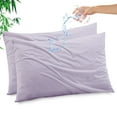 thumbnail image 1 of GOGREEN Waterproof Pillow Protectors with Zipper - King Size Cooling Bamboo Rayon Pillow Case Cover, Bed Bug Pillow Cover, Zippered Plastic Pillowcase (2 Packs, King 20"x36"), 1 of 8