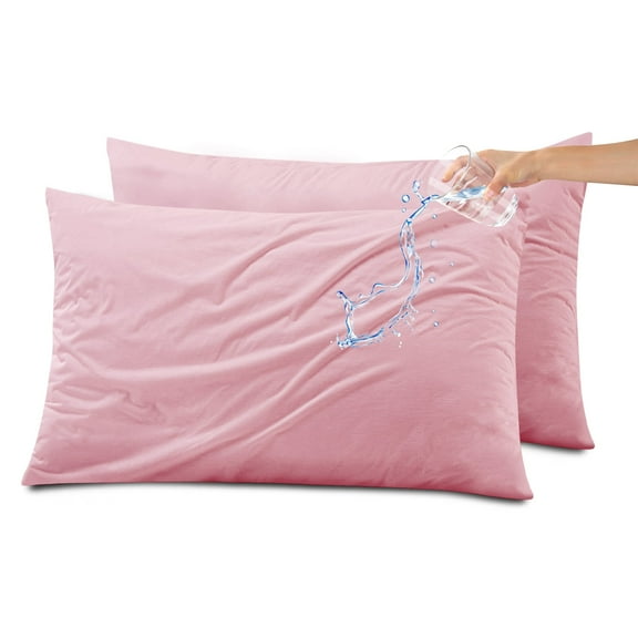 Kingrest Waterproof Pillow Protectors with Zipper - King Size Cooling Bamboo Rayon Pillow Case Cover, Bed Bug Pillow Cover, Zippered Plastic Pillowcase (2 Packs, King 20"x36")