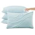 thumbnail image 1 of Kingrest Waterproof Pillow Protectors with Zipper - King Size Cooling Bamboo Rayon Pillow Case Cover, Bed Bug Pillow Cover, Zippered Plastic Pillowcase (4 Packs, King 20"x36"), 1 of 6