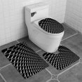 thumbnail image 1 of GOHAO Abstract Modern Architecture Background Texture Geometry 3 Piece Bathroom Rugs Set Bath Rug Contour Mat and Toilet Lid Cover, 1 of 2