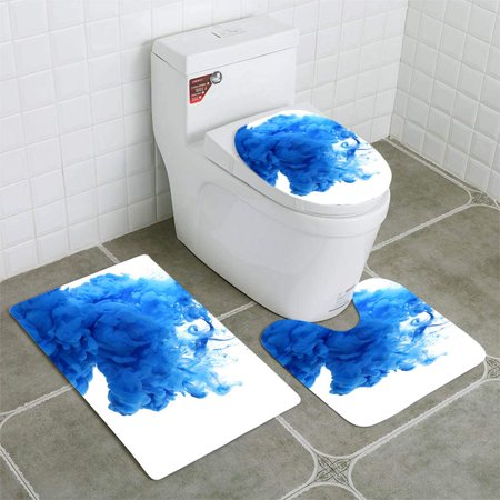 GOHAO Acrylic Colors in Water 3 Piece Bathroom Rugs Set Bath Rug Contour Mat and Toilet Lid Cover