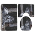 thumbnail image 1 of GOHAO Alaskan Wolf 3 Piece Bathroom Rugs Set Bath Rug Contour Mat and Toilet Lid Cover, 1 of 2
